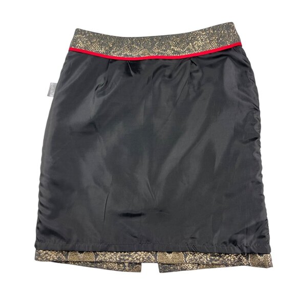 Worthington Metallic Gold Snakeskin Print Lined Skirt Size 4 - Picture 13 of 16